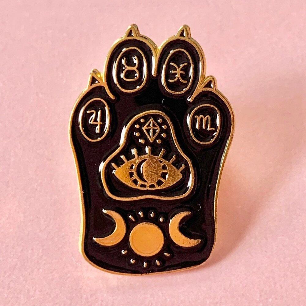 Halloween Ouija Cat Paw Lunar Celestial Evil Eye Astrology Enamel Pin